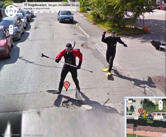 Taucher jagen Googles Street-View-Auto